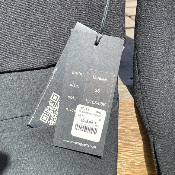 Rare Annette Gortz Meeike Black Wool Blazer - Picture 4 of 10